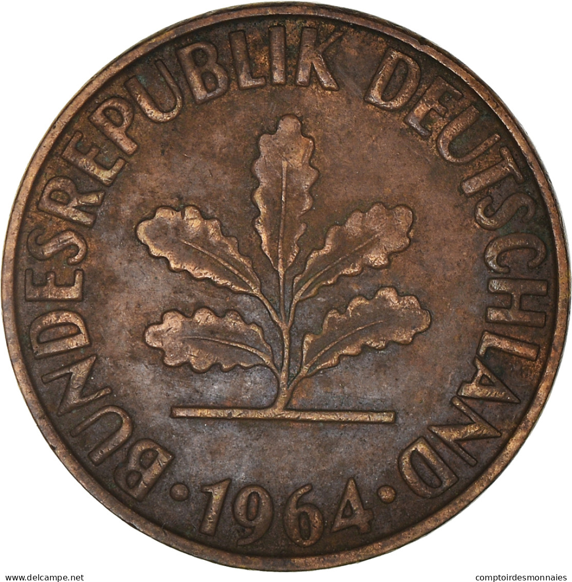 Monnaie, République Fédérale Allemande, 2 Pfennig, 1964, Karlsruhe, TB - 2 Pfennig