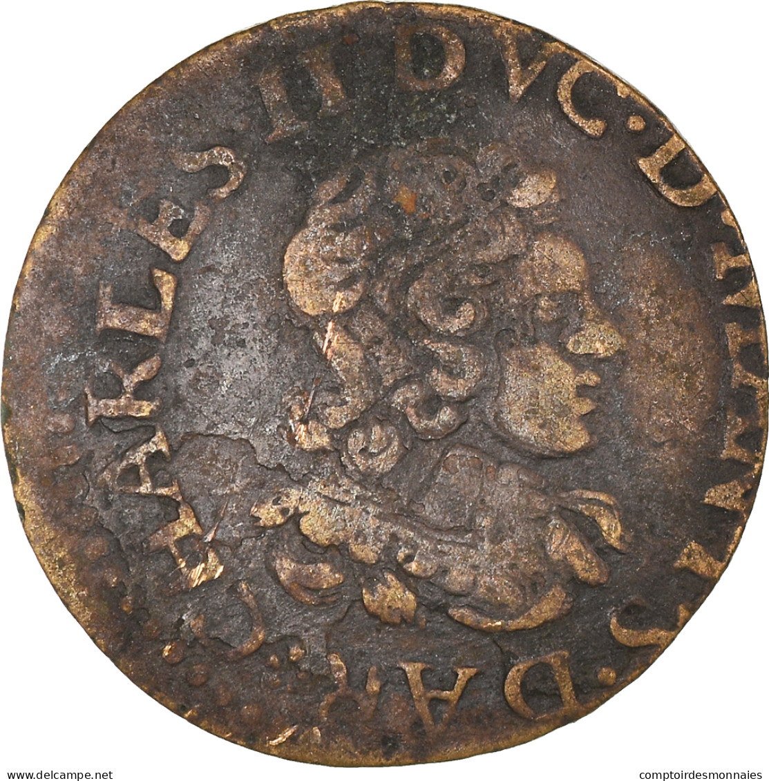 Monnaie, France, Ardennes, Charles II, Double Tournois, 1642, Charleville, TB+ - Autres & Non Classés