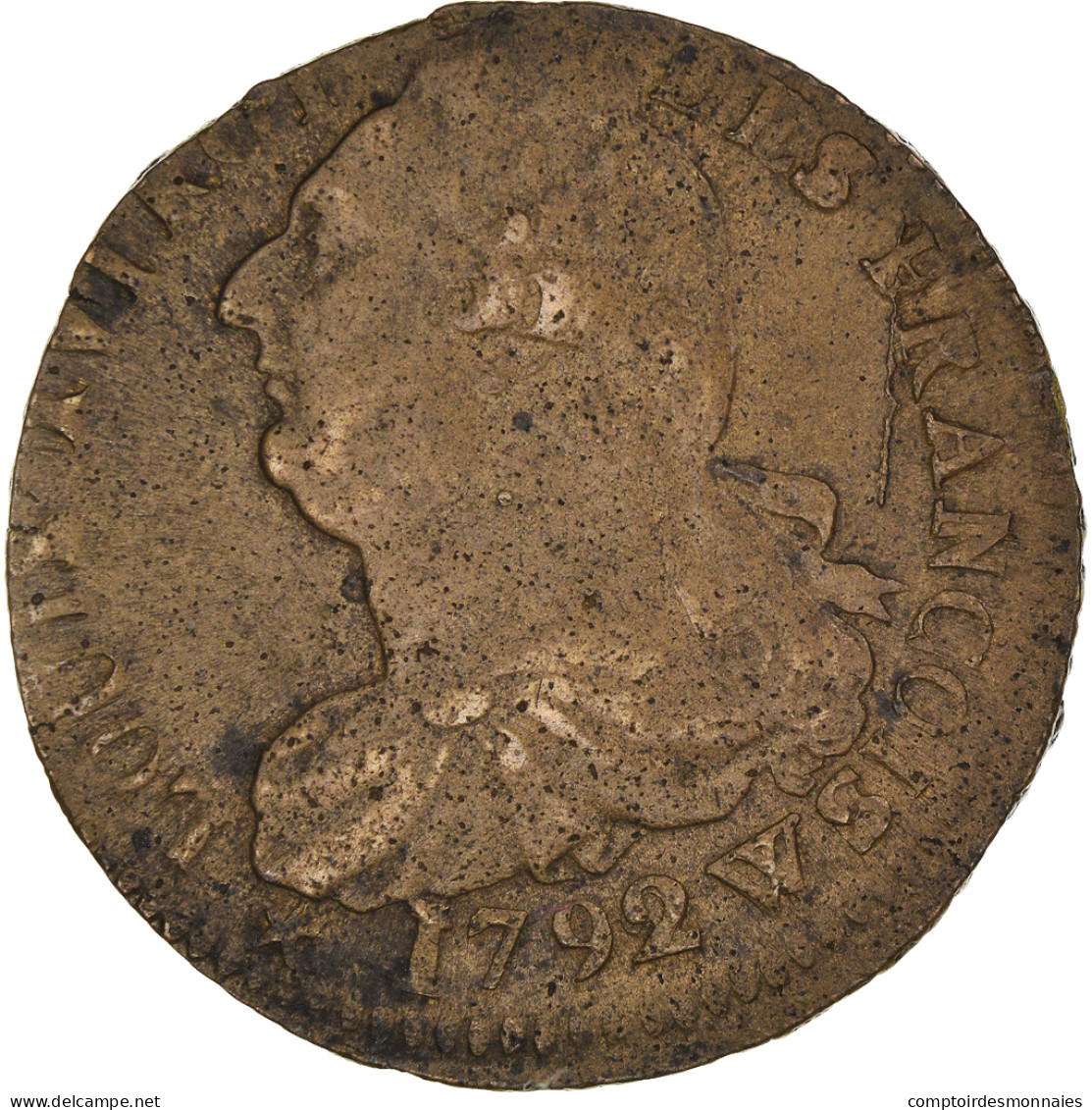 Monnaie, France, Louis XVI, 2 Sols François, 2 Sols, 1792, Lille, TTB, Bronze - Other & Unclassified