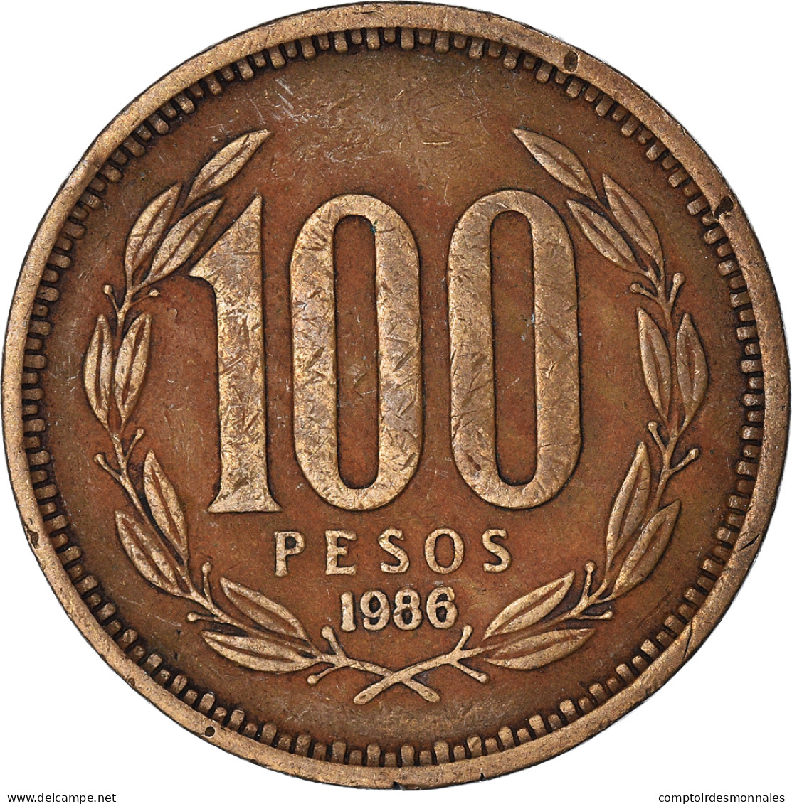 Monnaie, Chili, 100 Pesos, 1986 - Cile