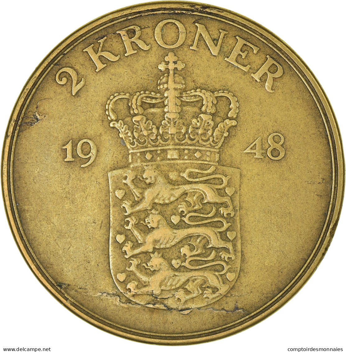 Monnaie, Danemark, 2 Kroner, 1948 - Danimarca