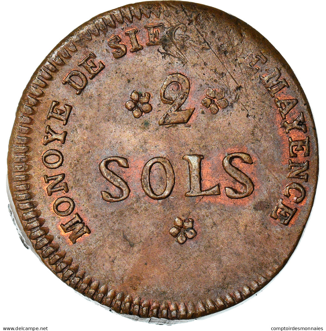 Monnaie, Etats Allemands, MAINZ, Friedrich Karl Josef, 2 Sols, 1793, Mayence - Otros & Sin Clasificación