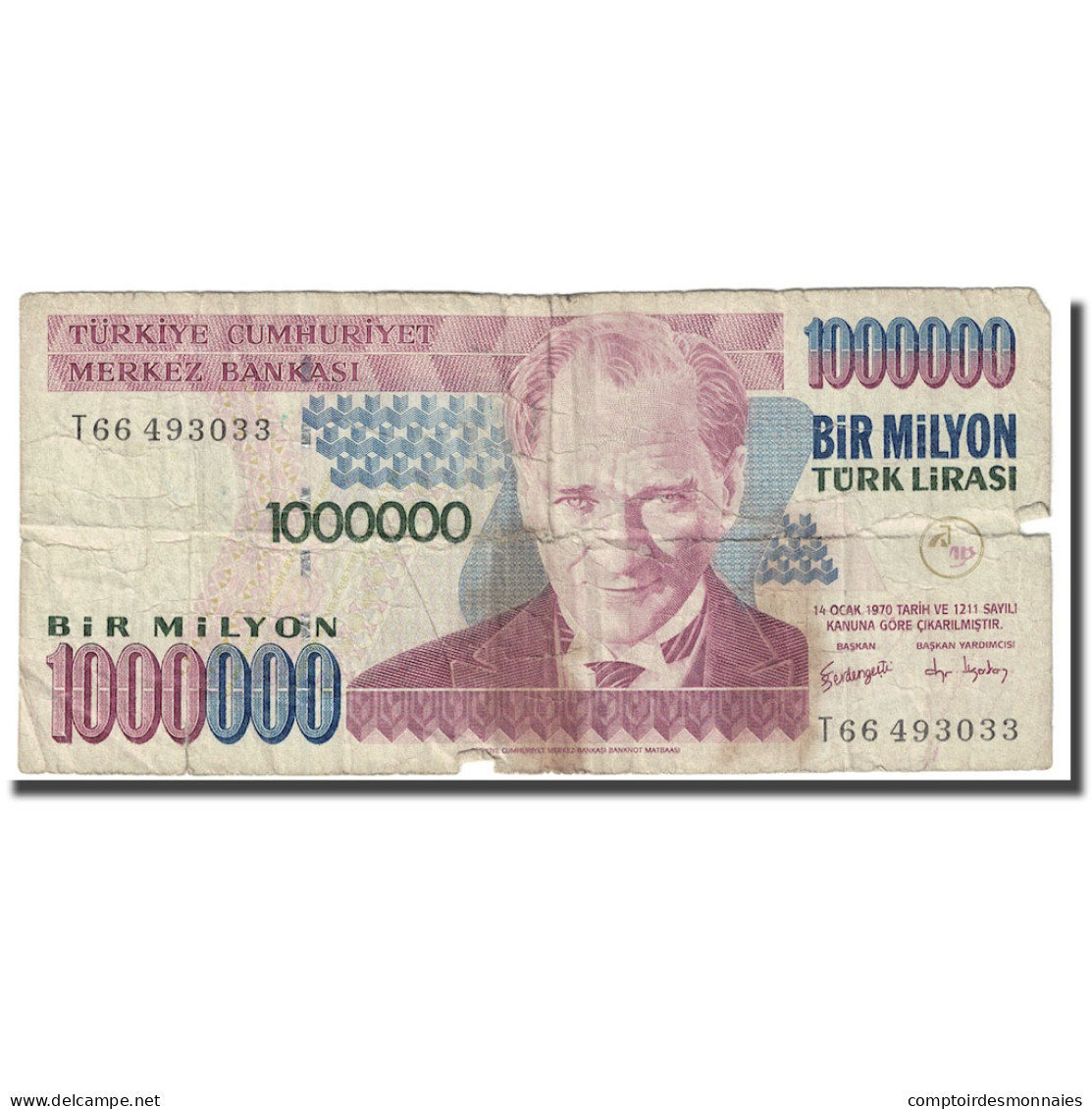 Billet, Turquie, 1,000,000 Lira, 2002, KM:213, TB - Turkije