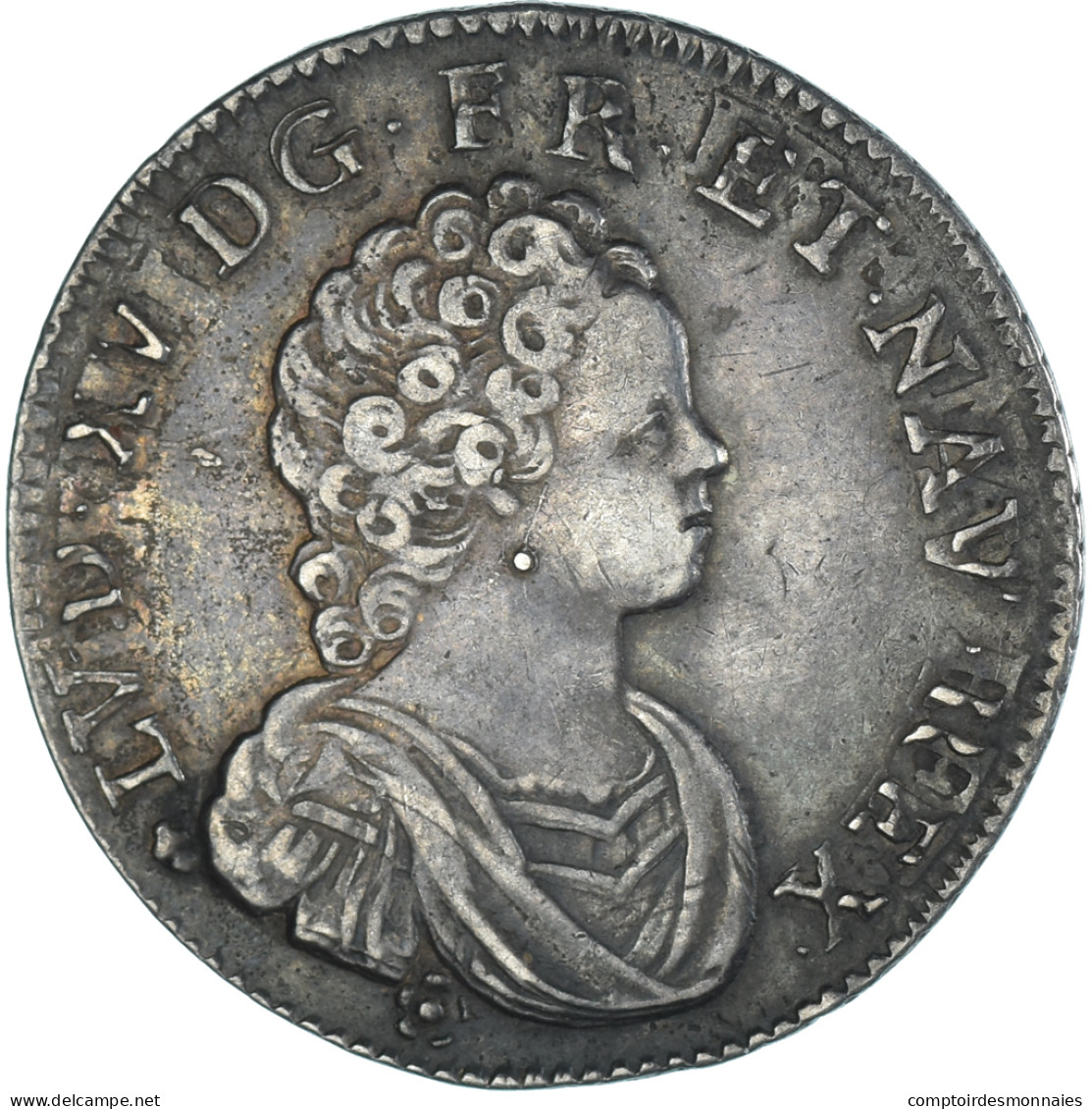 Monnaie, France, Louis XV, 1/4 Ecu Vertugadin, 1716, La Rochelle, Réformé - 1715-1774 Louis XV Le Bien-Aimé