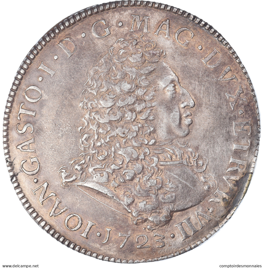 Monnaie, États Italiens, LIVORNO, Cosimo III, Tollero, 1723, TTB+, Argent - Toskana