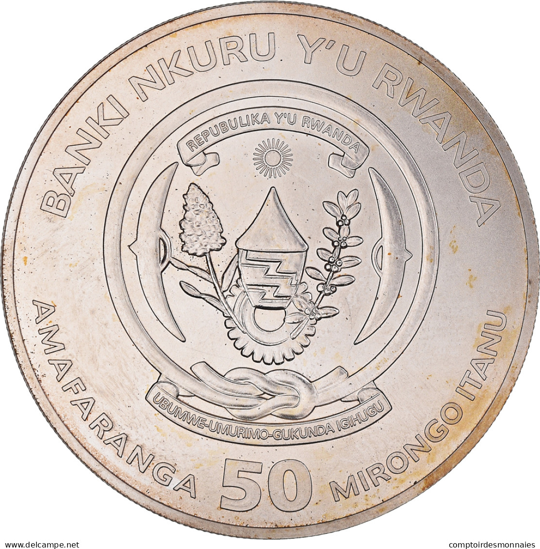 Monnaie, Rwanda, Année Du Chien, 50 Francs, 1 Oz, 2018, FDC, Argent - Rwanda