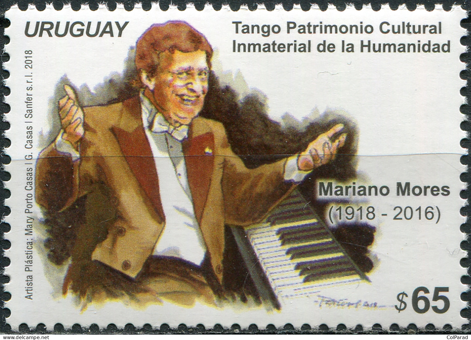 URUGUAY - 2018 - STAMP MNH ** - Mariano Mores (1918-2016), Tango Composer - Uruguay