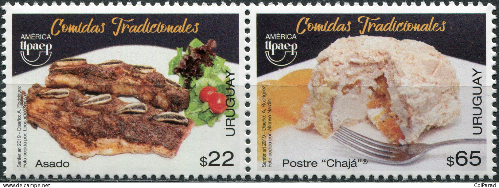 URUGUAY - 2019 - BLOCK OF 2 STAMPS MNH ** - Traditional Foods - Uruguay