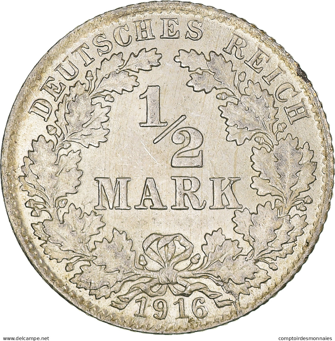 Monnaie, Empire Allemand, 1/2 Mark, 1916, Munich, SUP, Argent, KM:17 - 1/2 Mark