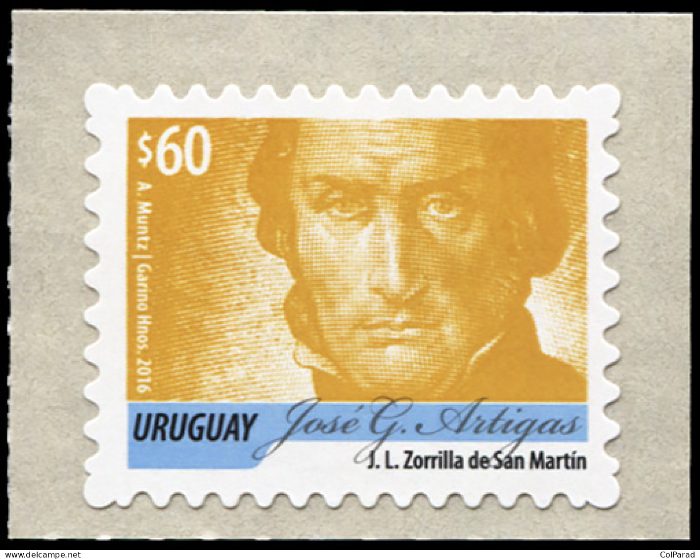 URUGUAY - 2016 - STAMP MNH ** - José Gervasio Artigas - Mustard - Uruguay