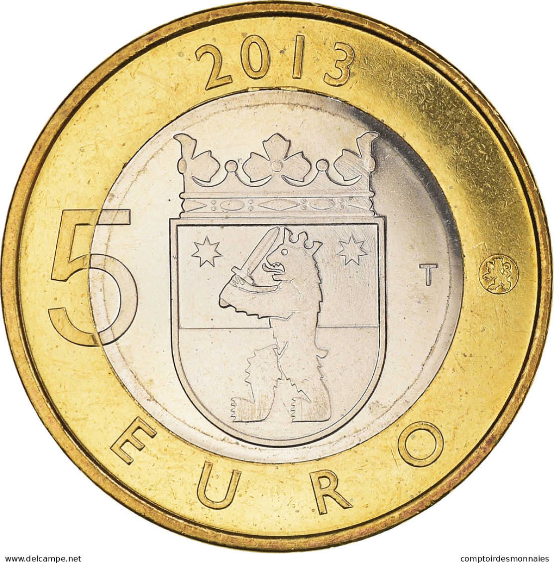 Finlande, 5 Euro, Satakunta, Sammallahdenkmäki, 2013, SPL, Bimétallique - Finland