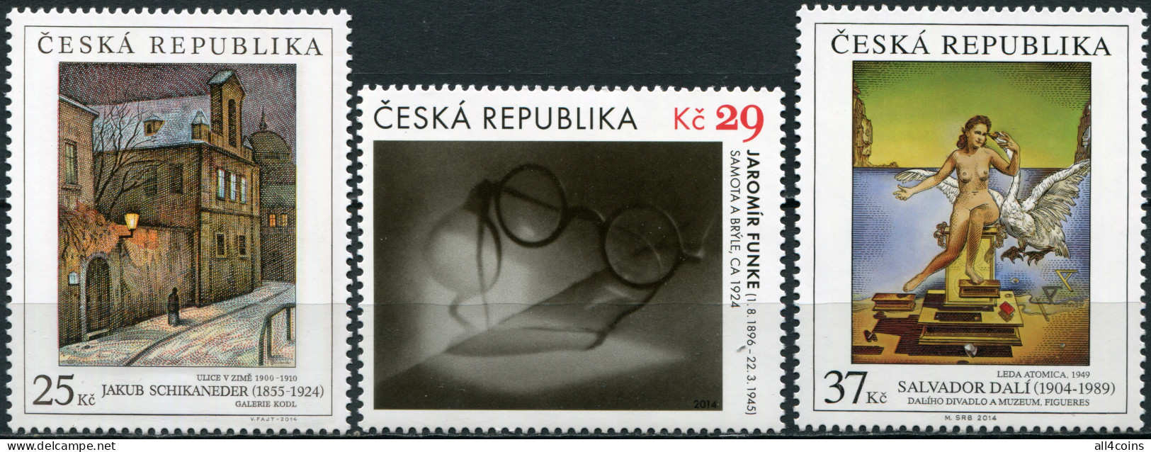 Czech Republic 2014. Works Of Art On Postage Stamps (MNH OG) Set Of 3 Stamps - Neufs