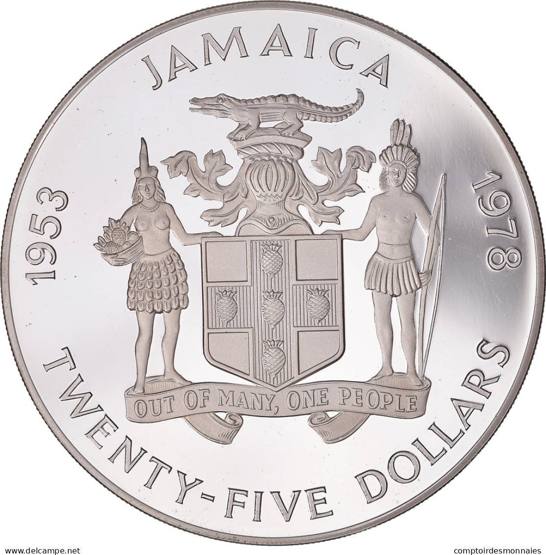 Monnaie, Jamaïque, Elizabeth II, 25 Dollars, 1978, Proof, FDC, Argent, KM:76 - Jamaica