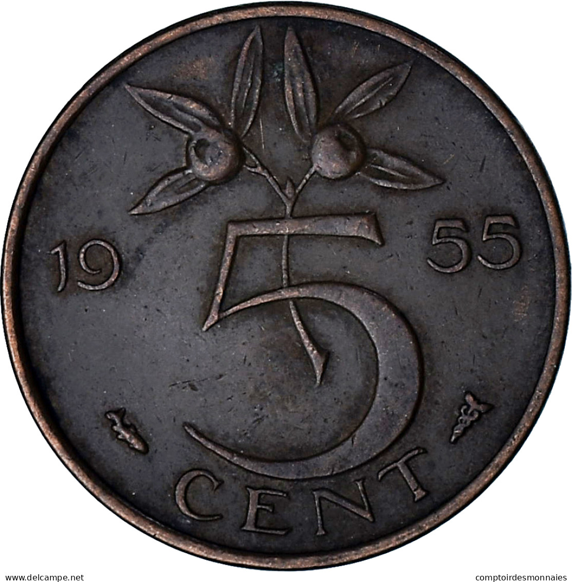 Pays-Bas, Juliana, 5 Cents, 1955, Bronze, TTB+, KM:181 - 1948-1980 : Juliana