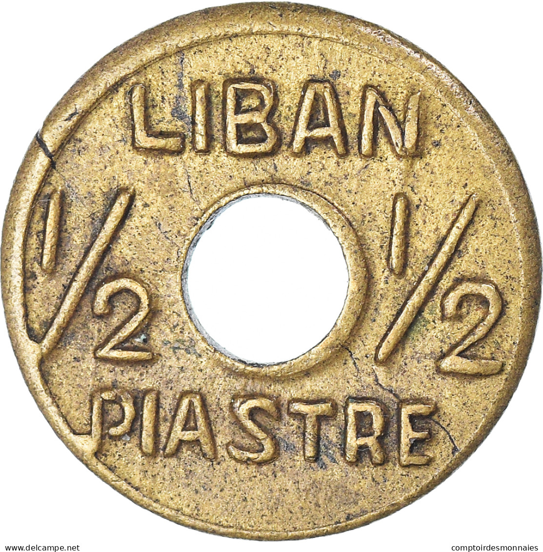 Monnaie, Liban , 1/2 Piastre, TTB+, Laiton, KM:11 - Libano