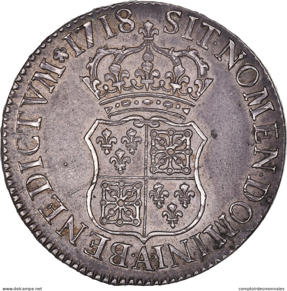 Monnaie, France, Louis XV, Écu De France-Navarre, Ecu, 1718, Paris, TTB+ - 1715-1774 Louis  XV The Well-Beloved