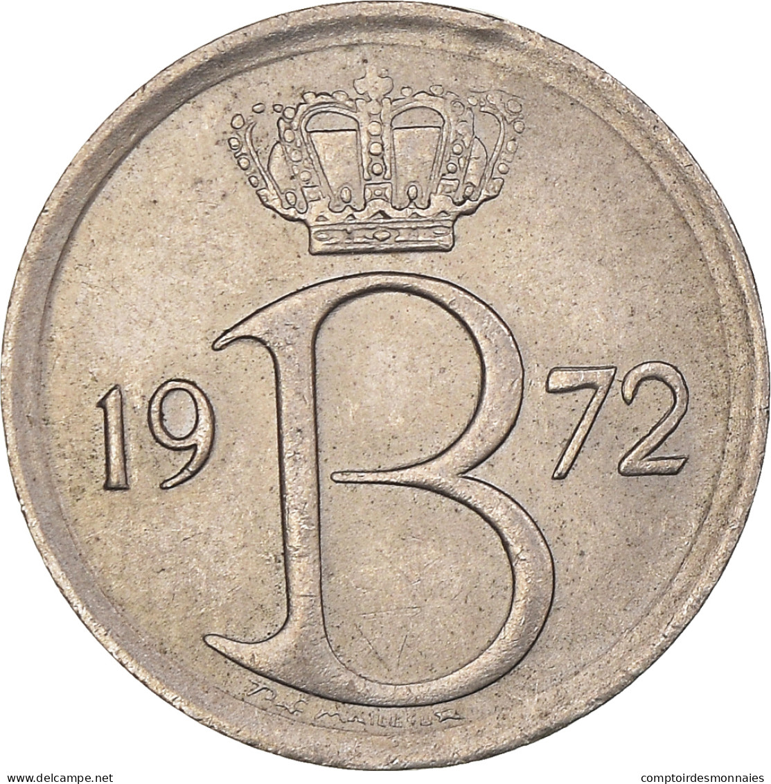 Monnaie, Belgique, 25 Centimes, 1972, Bruxelles, TB+, Cupro-nickel, KM:154.1 - 25 Centimes