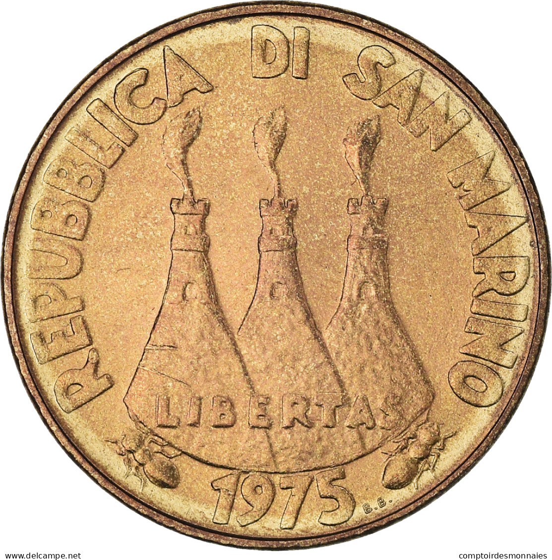 Monnaie, Saint Marin , 20 Lire, 1975, Rome, SPL, Bronze-Aluminium, KM:44 - Saint-Marin