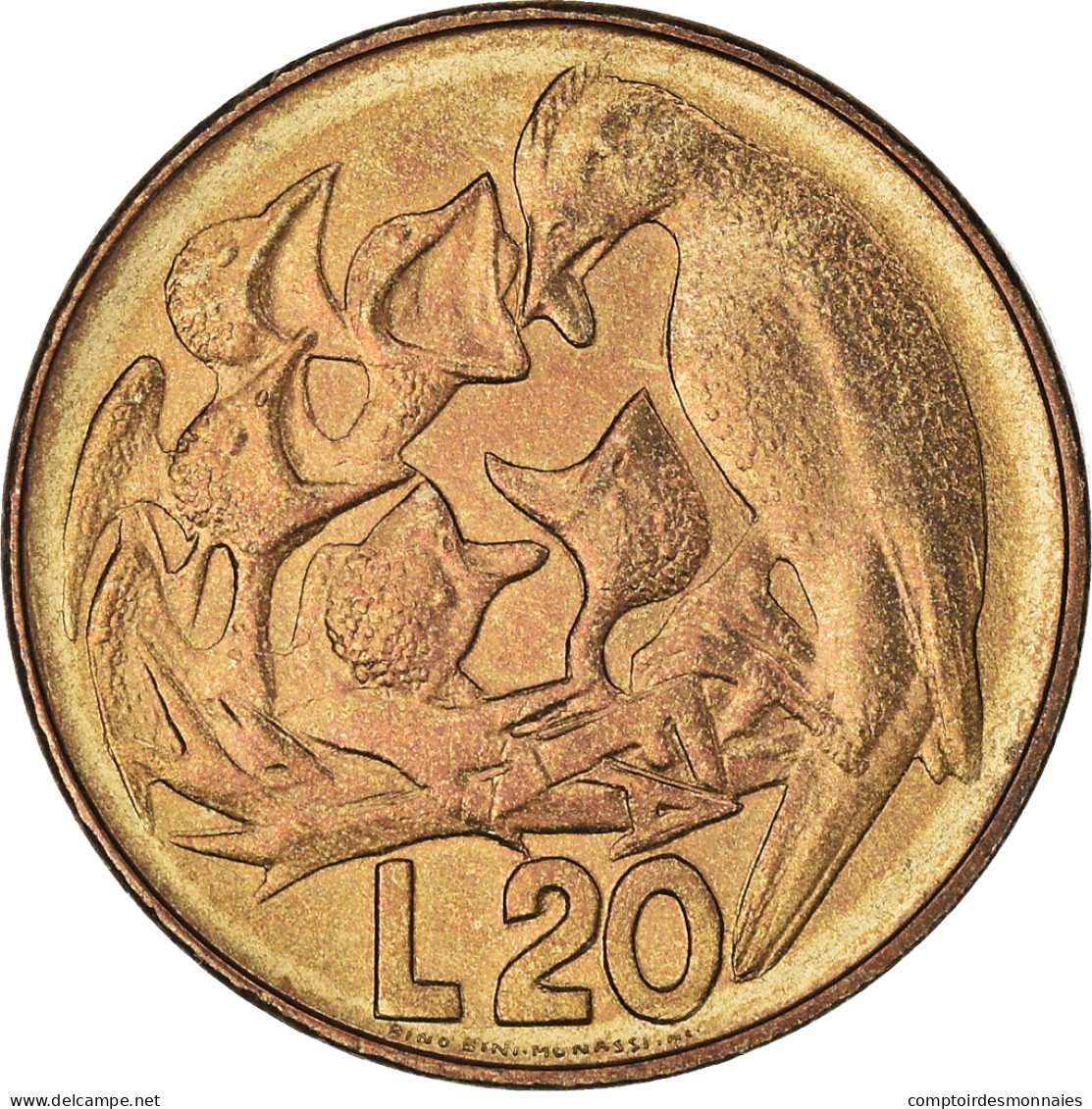 Monnaie, Saint Marin , 20 Lire, 1975, Rome, SPL, Bronze-Aluminium, KM:44 - San Marino