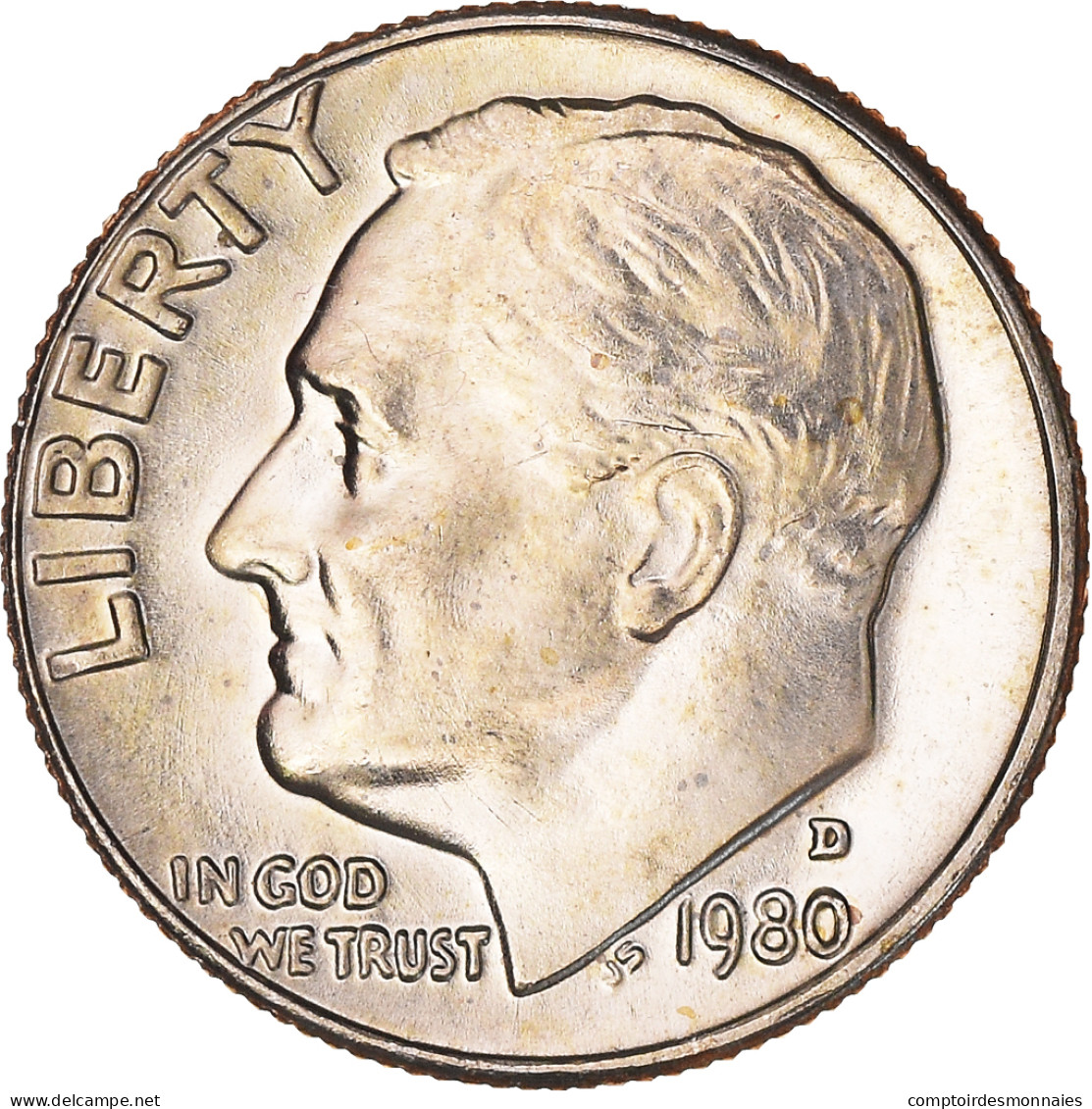 Monnaie, États-Unis, Roosevelt Dime, Dime, 1980, U.S. Mint, Denver, FDC, FDC - 1946-...: Roosevelt