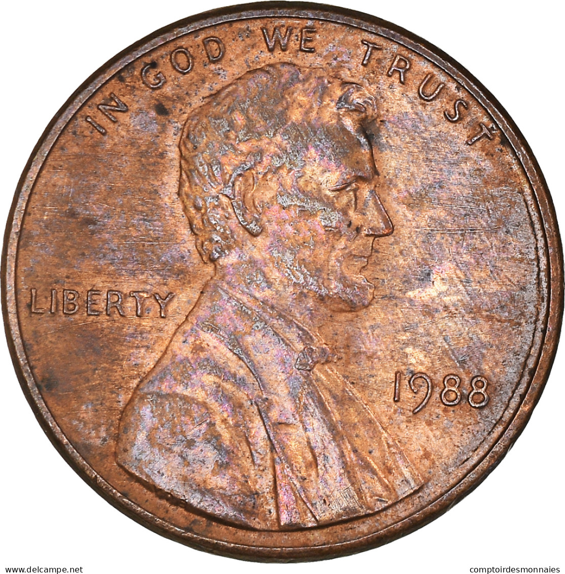Monnaie, États-Unis, Lincoln Cent, Cent, 1988, U.S. Mint, Philadelphie, TTB - 1959-…: Lincoln, Memorial Reverse