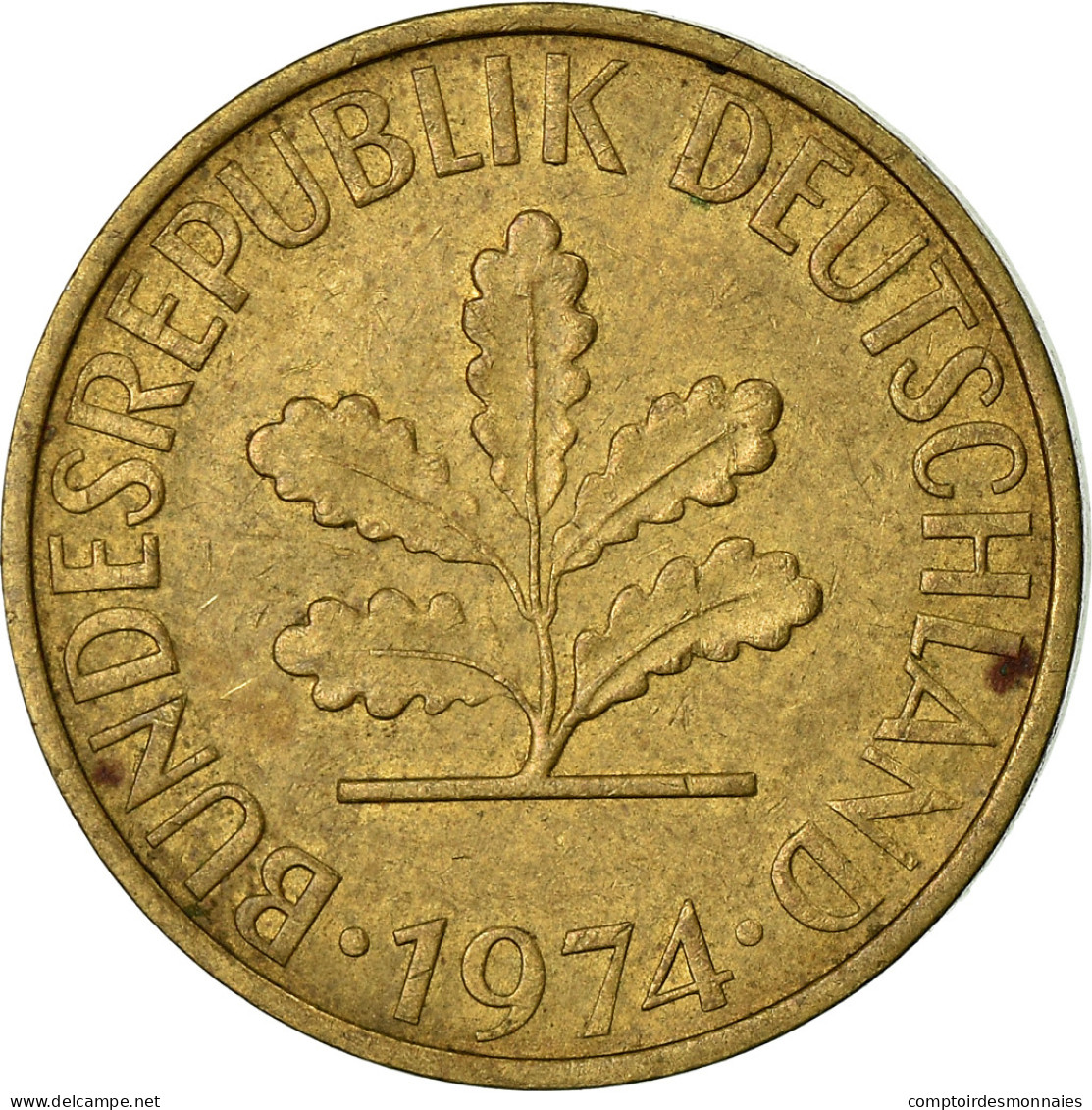 Monnaie, République Fédérale Allemande, 10 Pfennig, 1974, Karlsruhe, TB+ - 10 Pfennig