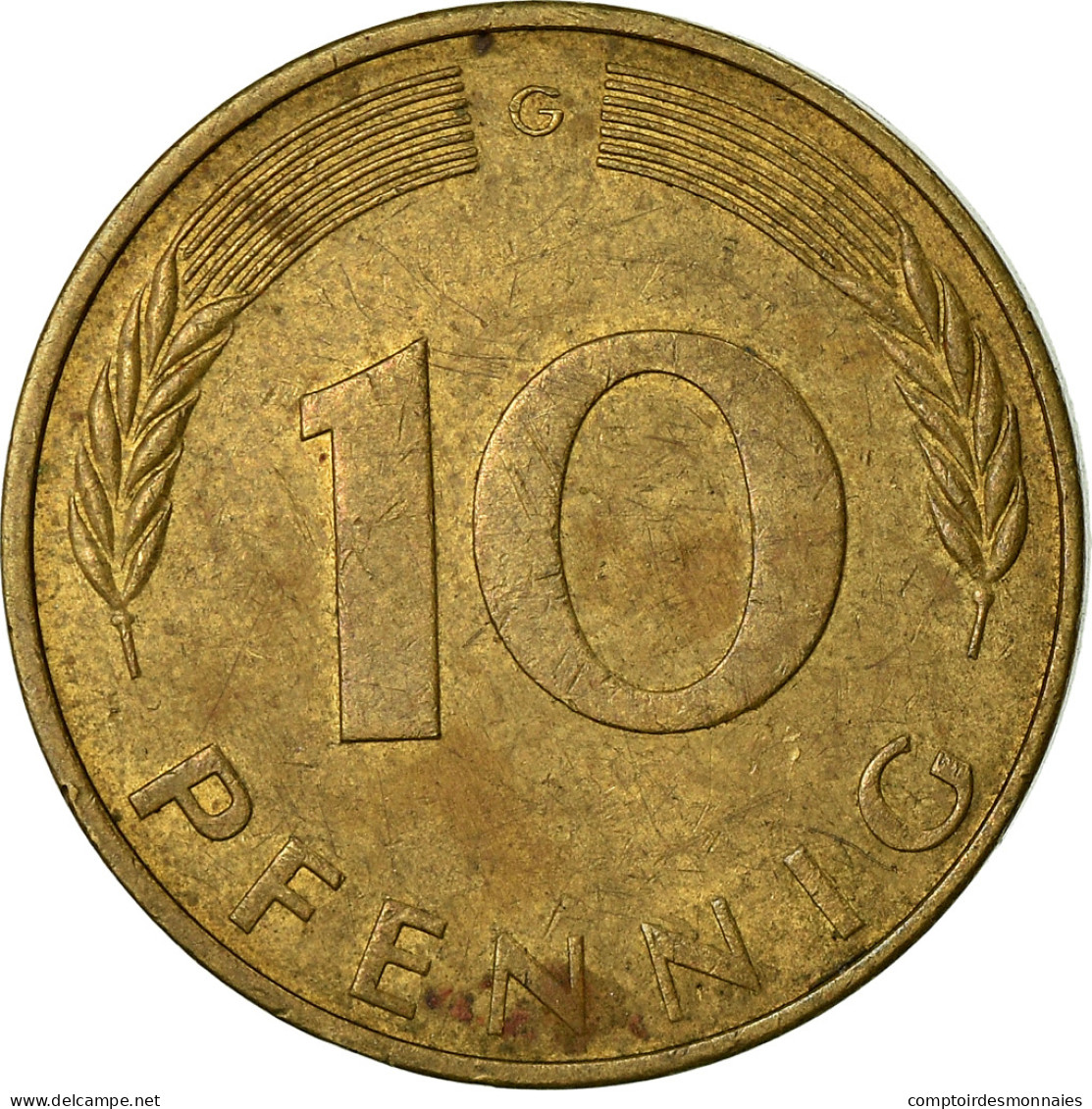 Monnaie, République Fédérale Allemande, 10 Pfennig, 1974, Karlsruhe, TB+ - 10 Pfennig