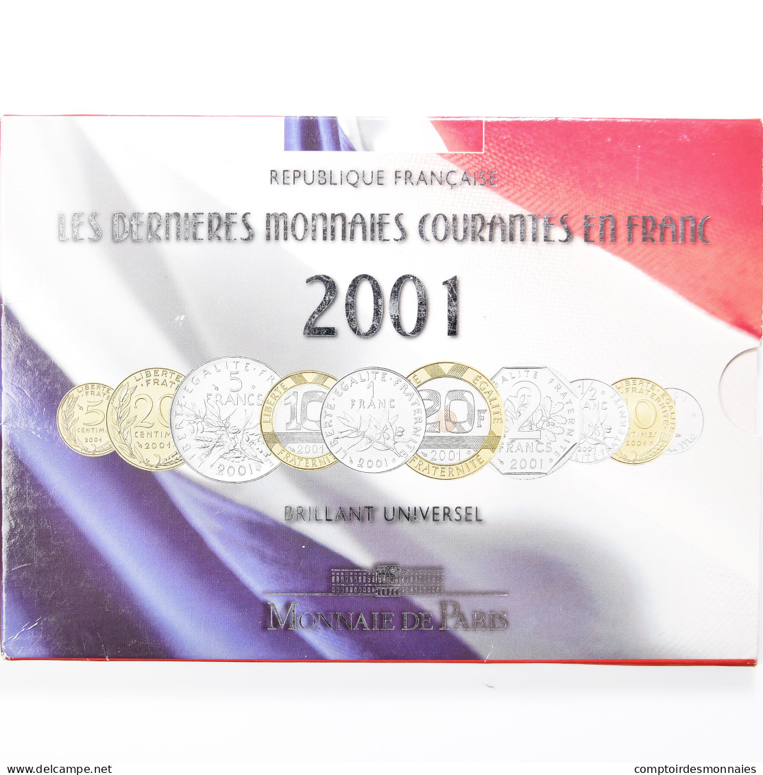 Monnaie, France, Monnaie De Paris, Set 10 Monnaies., 2001, BU, FDC, (No - Herdenking