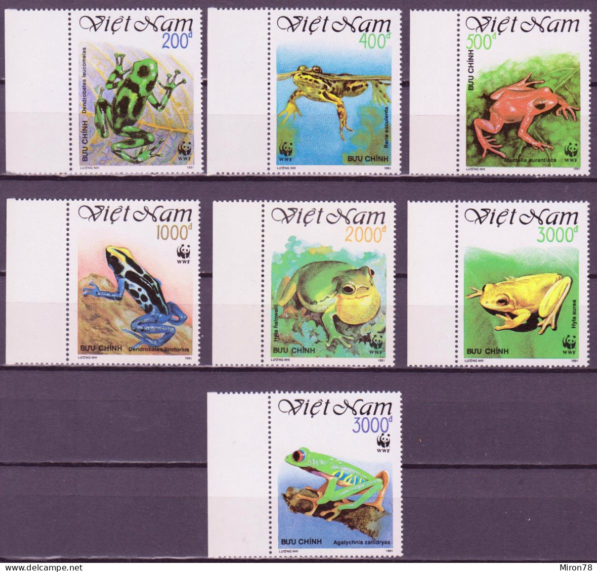 VIETNAM 1991 WWF SG 1599/605 MNH - Vietnam