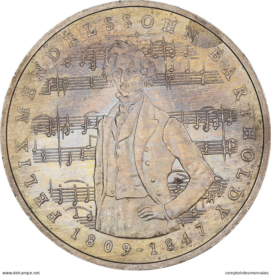 Monnaie, République Fédérale Allemande, Felix Bartholdy, 5 Mark, 1984 - 5 Marchi