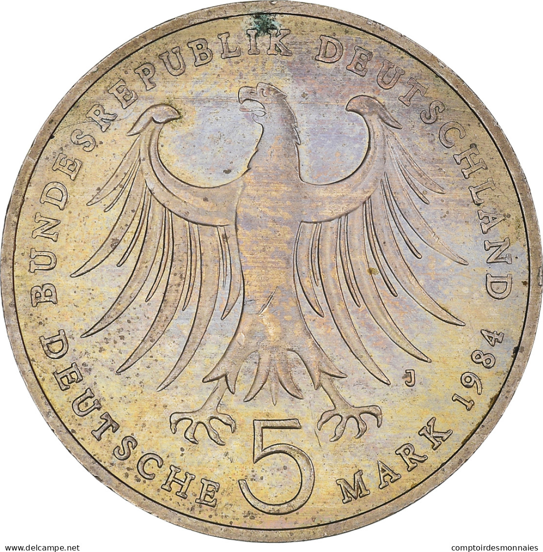 Monnaie, République Fédérale Allemande, Felix Bartholdy, 5 Mark, 1984 - 5 Marchi