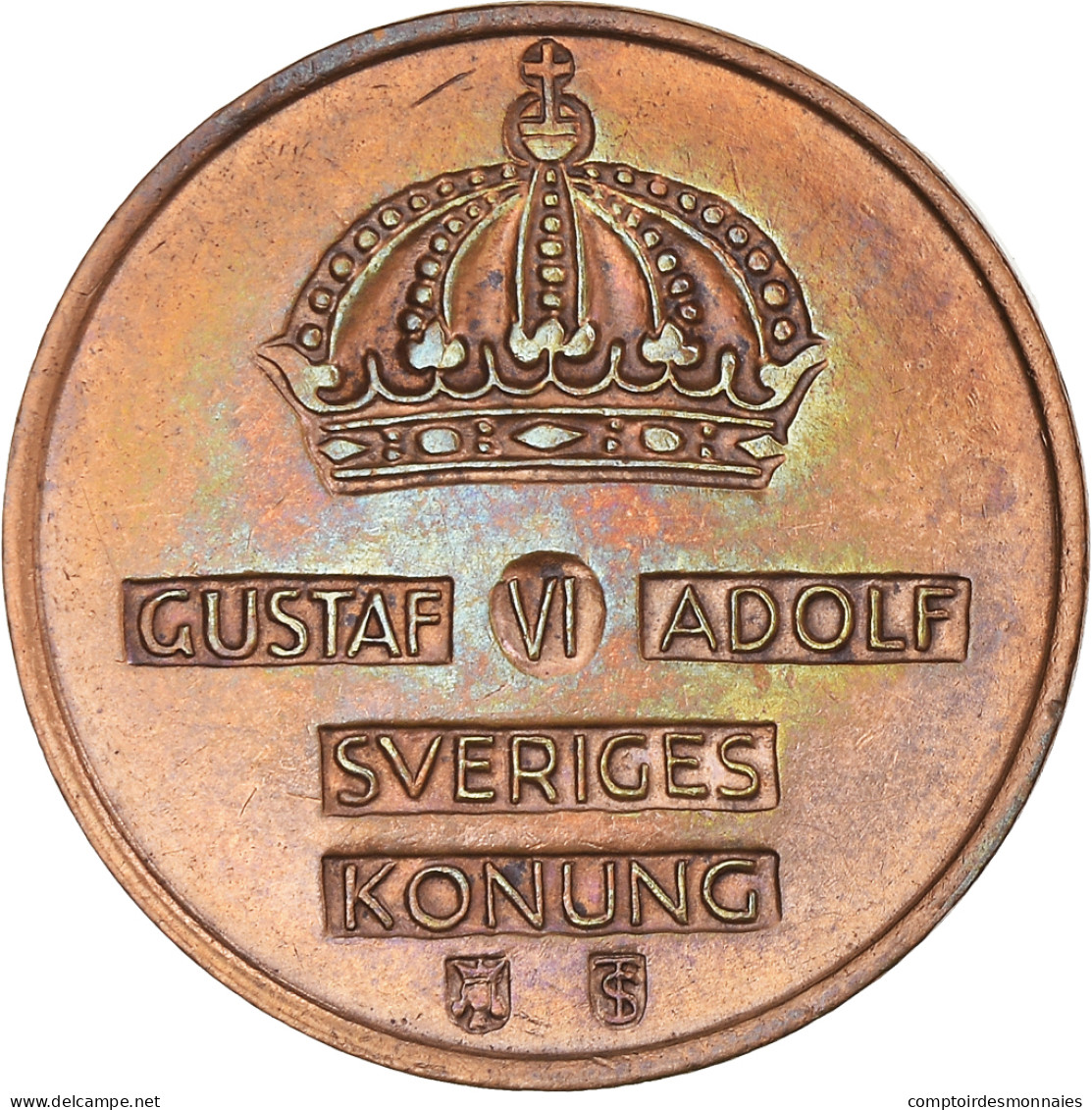 Monnaie, Suède, Gustaf VI, 2 Öre, 1955, SUP, Bronze, KM:821 - Suède