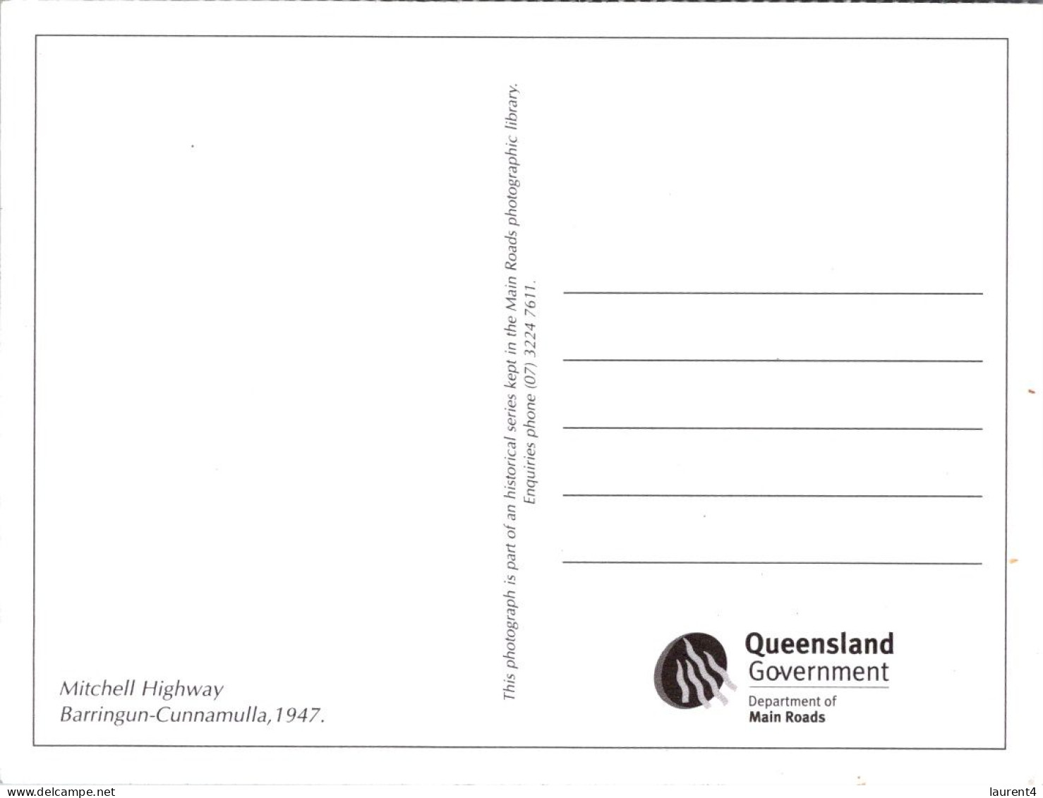 10-3-2024 (2 Y 36) Australia - QLD- B/w - Mitchell Highway  (1947) - Autres & Non Classés