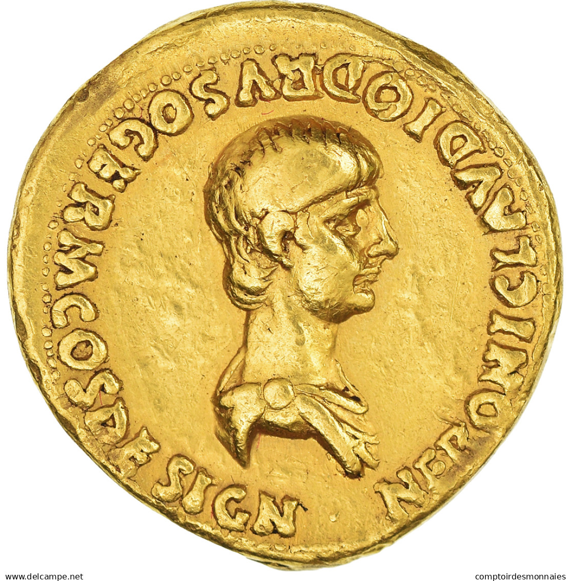 Monnaie, Néron, Aureus, 51-54 AD, Rome, TTB, Or, Calicó:407, RIC:78 - Les Julio-Claudiens (-27 à 69)