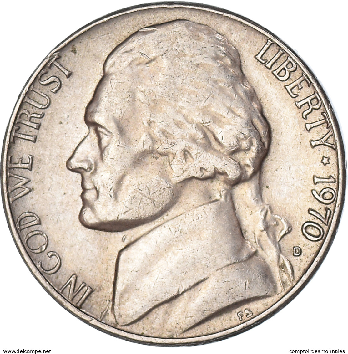 Monnaie, États-Unis, 5 Cents, 1970 - 1938-…: Jefferson
