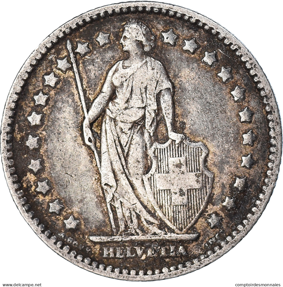 Monnaie, Suisse, Franc, 1908, Bern, TB, Argent, KM:24 - Autres & Non Classés