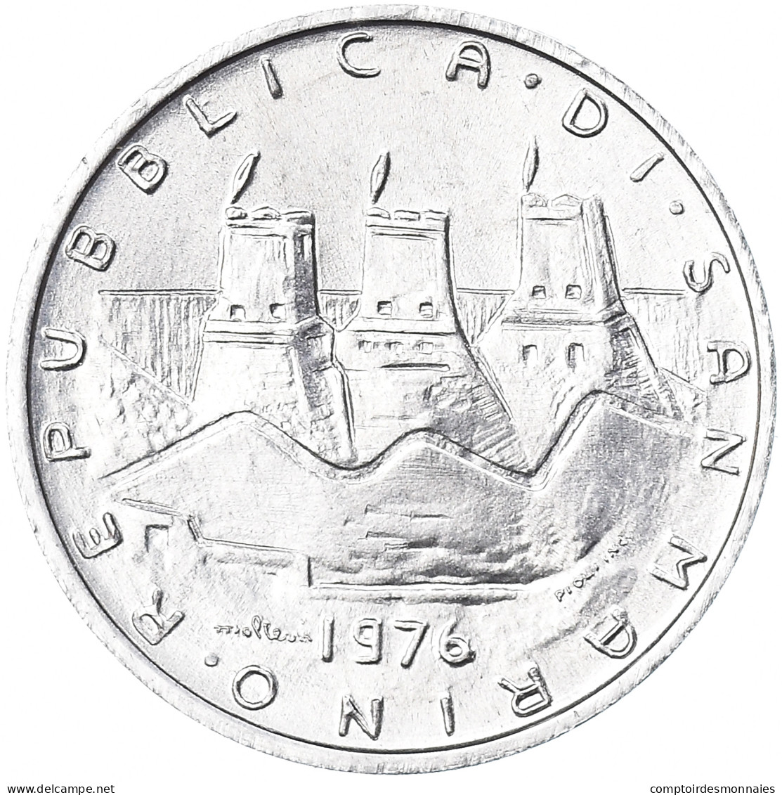 Monnaie, Saint Marin , 5 Lire, 1976, Rome, FDC, FDC, Aluminium, KM:53 - San Marino