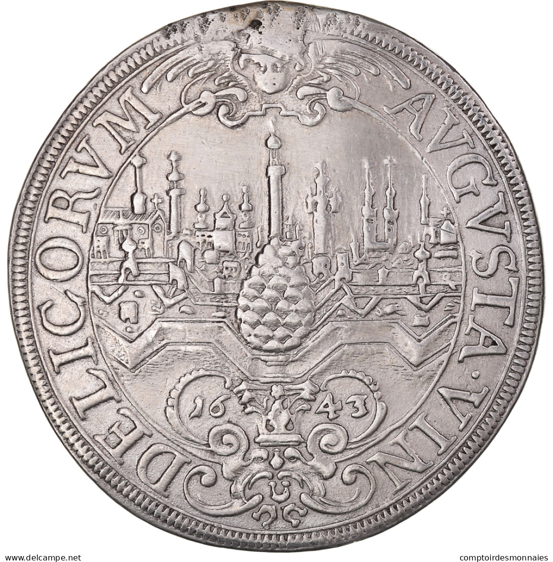 Monnaie, Etats Allemands, Ferdinand III, Thaler, 1643, Augsburg, SUP, Argent - Taler En Doppeltaler