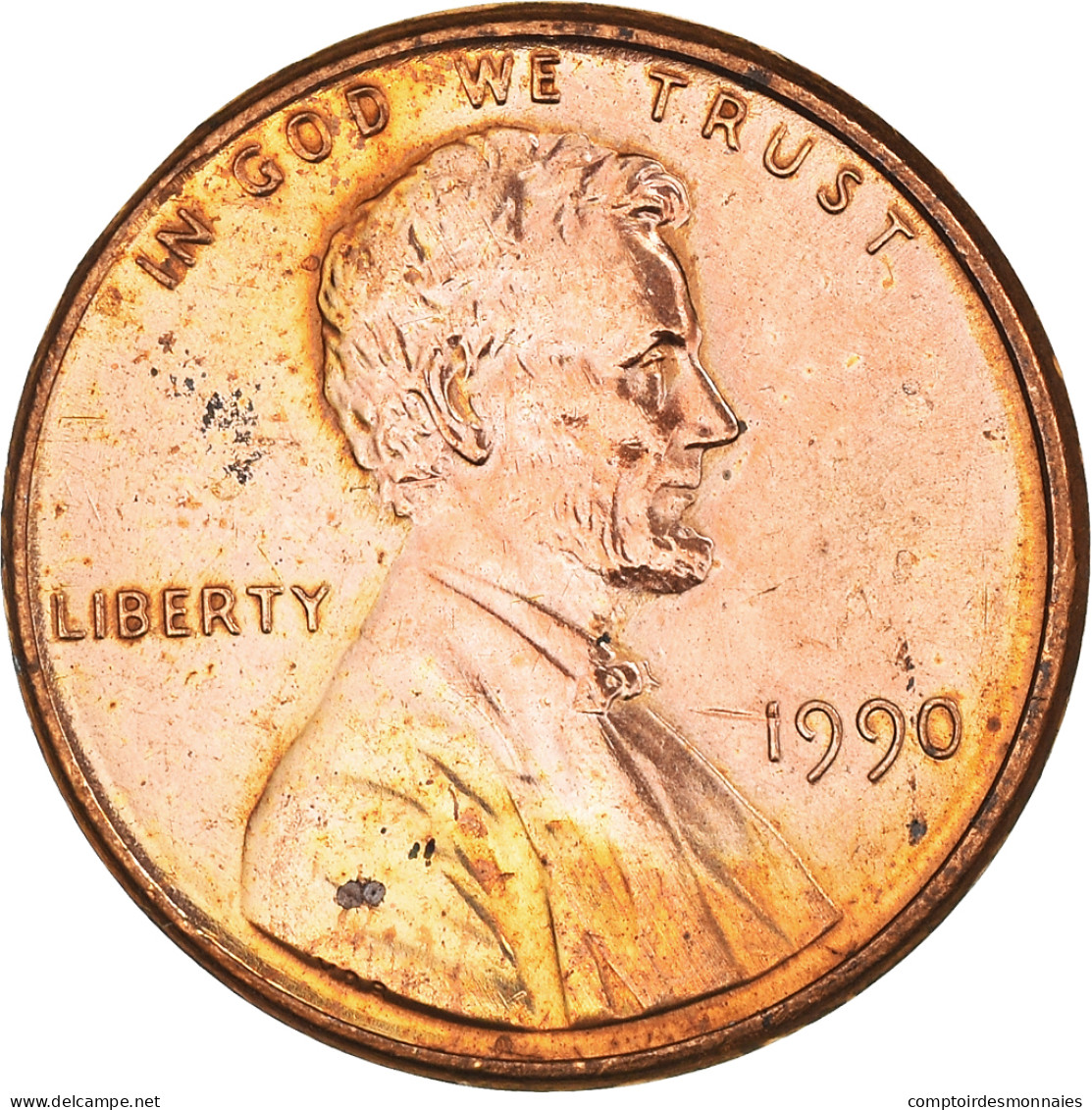 Monnaie, États-Unis, Lincoln Cent, Cent, 1990, U.S. Mint, Philadelphie, SPL - 1959-…: Lincoln, Memorial Reverse