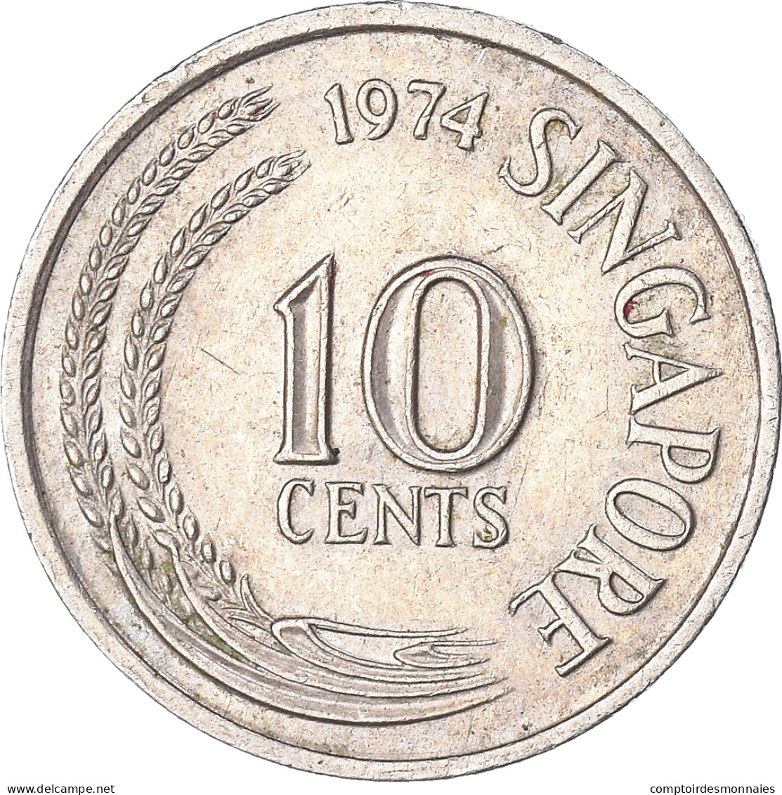 Monnaie, Singapour, 10 Cents, 1974 - Singapur