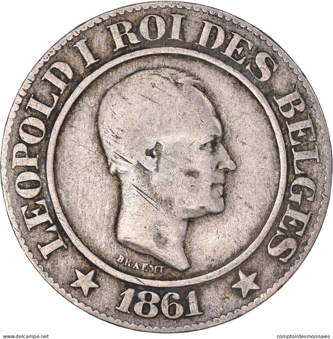 Monnaie, Belgique, Leopold I, 20 Centimes, 1861, Bruxelles, TB+, Cupro-nickel - 20 Cents