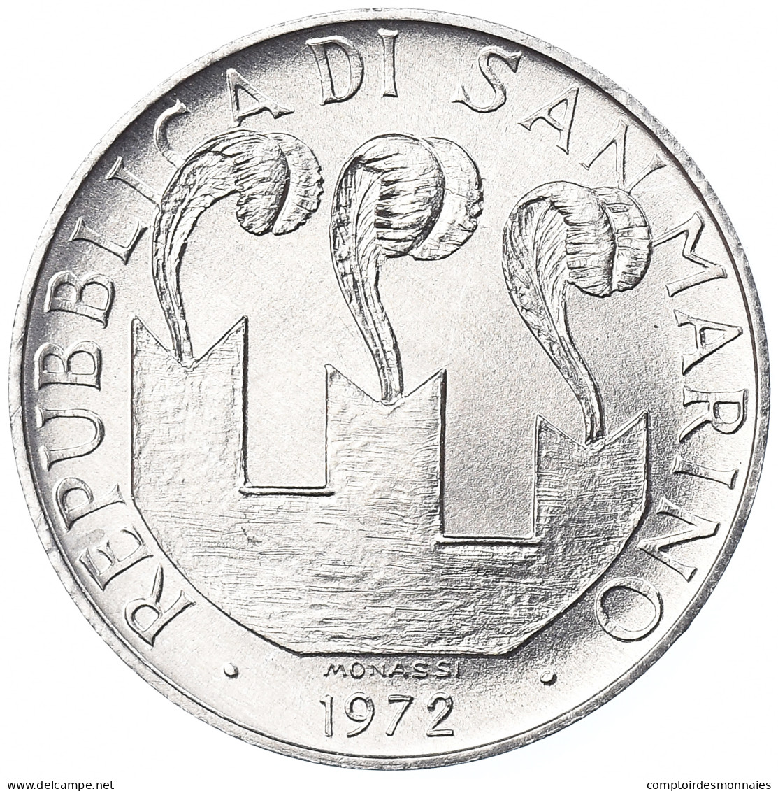 Monnaie, Saint Marin , 10 Lire, 1972, Rome, FDC, Aluminium, KM:17 - San Marino