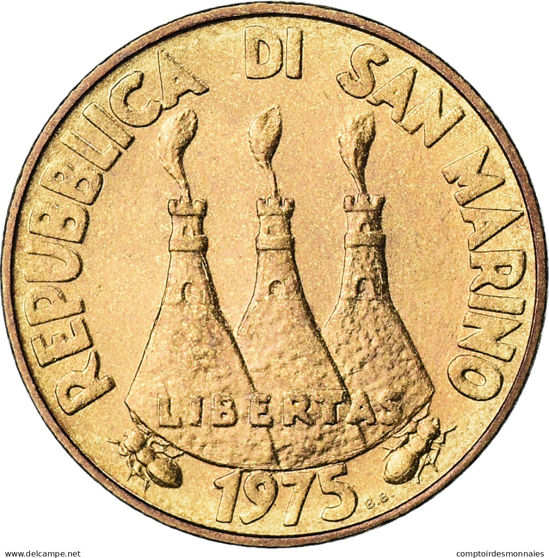 Monnaie, Saint Marin , 20 Lire, 1975, FDC, FDC, Bronze-Aluminium, KM:44 - San Marino