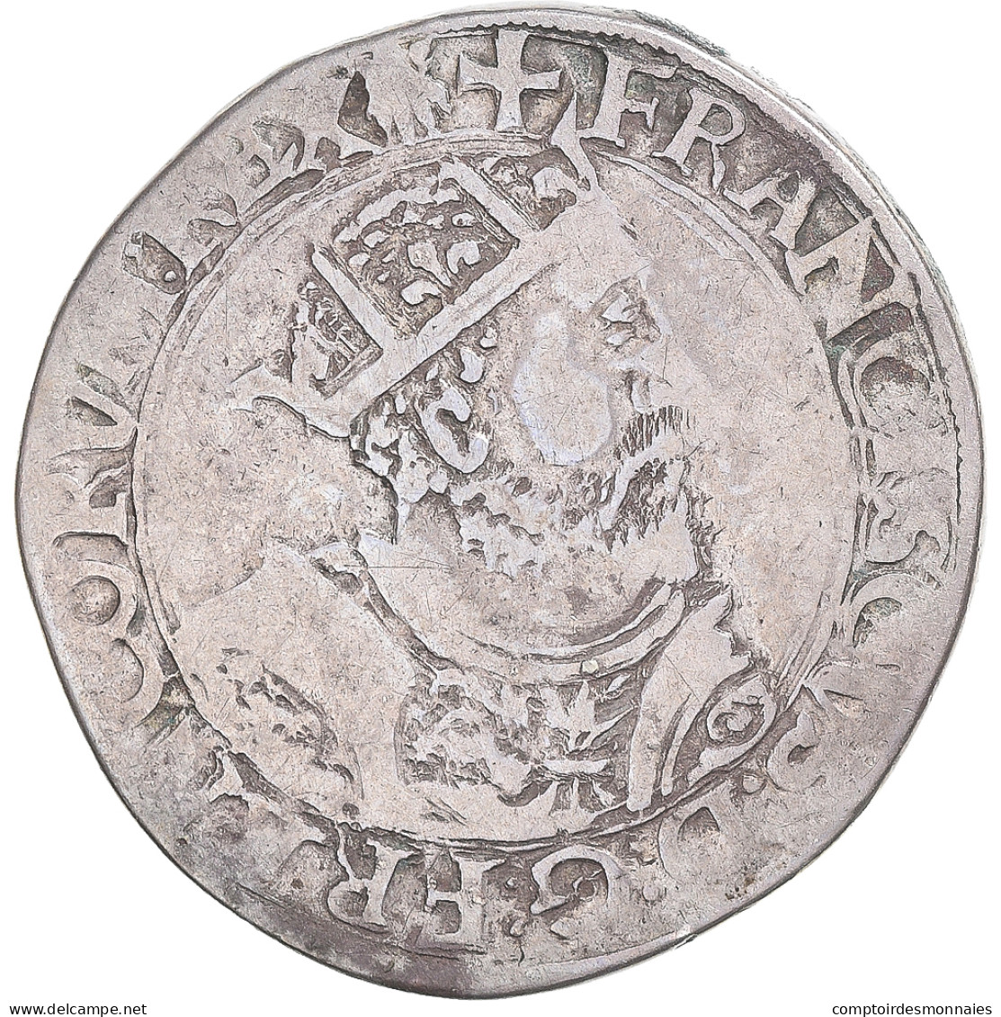 Monnaie, France, François Ier, Teston, Toulouse, 25e Type, TB+, Argent - 1515-1547 Francis I