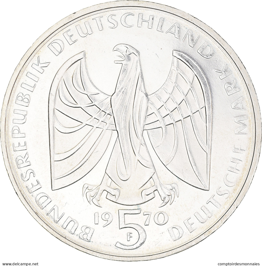 Monnaie, République Fédérale Allemande, 5 Mark, 1970, Stuttgart, Germany, BE - Conmemorativas