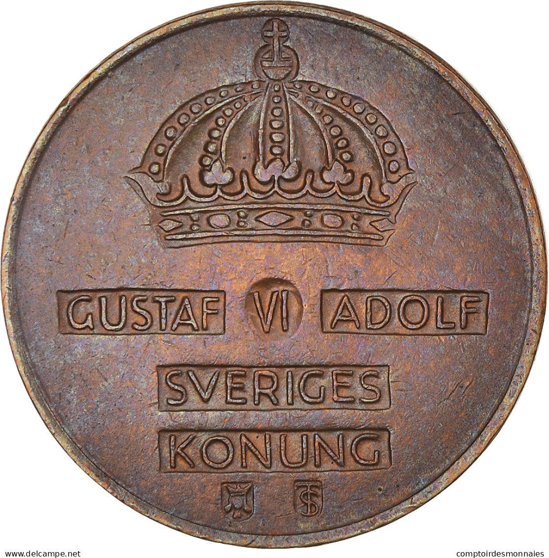 Monnaie, Suède, Gustaf VI, 2 Öre, 1953, TTB+, Bronze, KM:821 - Suède