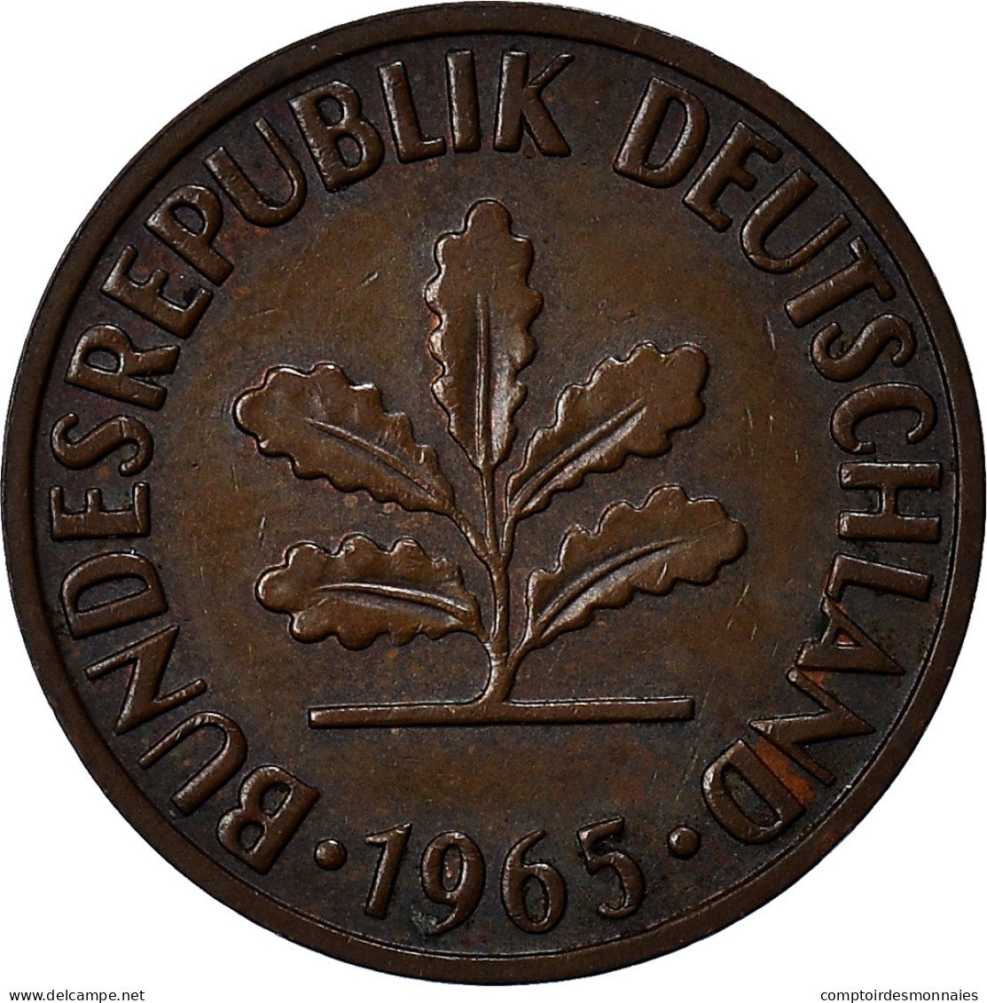 Monnaie, République Fédérale Allemande, 2 Pfennig, 1965, Munich, TB, Bronze - 2 Pfennig