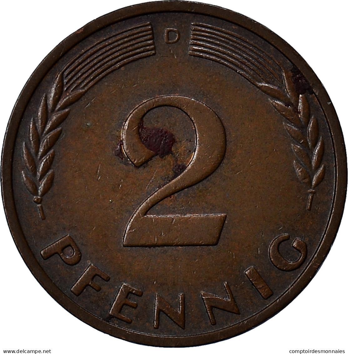 Monnaie, République Fédérale Allemande, 2 Pfennig, 1965, Munich, TB, Bronze - 2 Pfennig