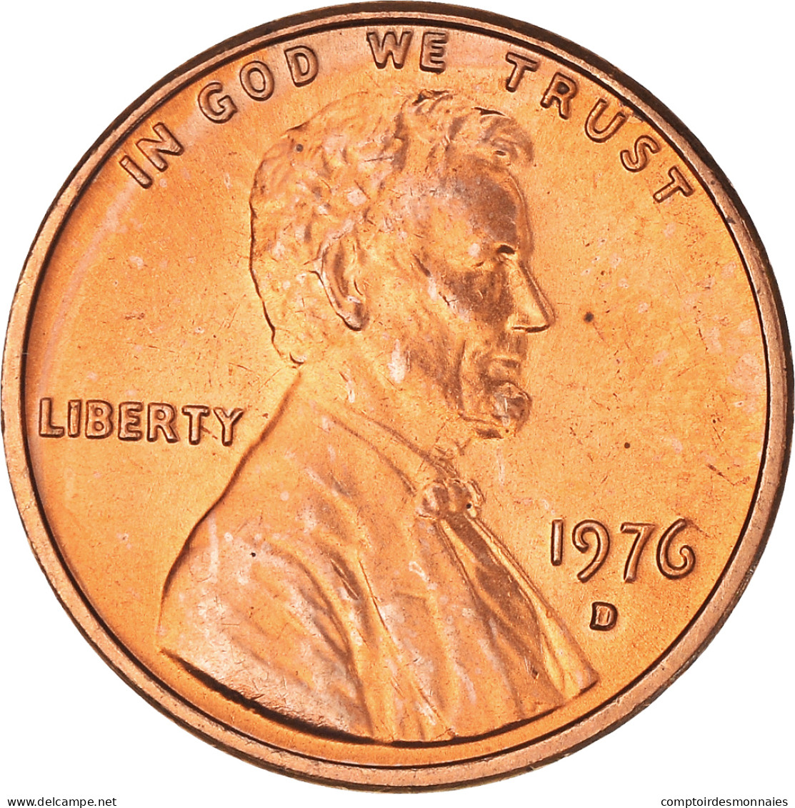 Monnaie, États-Unis, Lincoln Cent, Cent, 1976, U.S. Mint, Denver, SPL, Laiton - 1959-…: Lincoln, Memorial Reverse