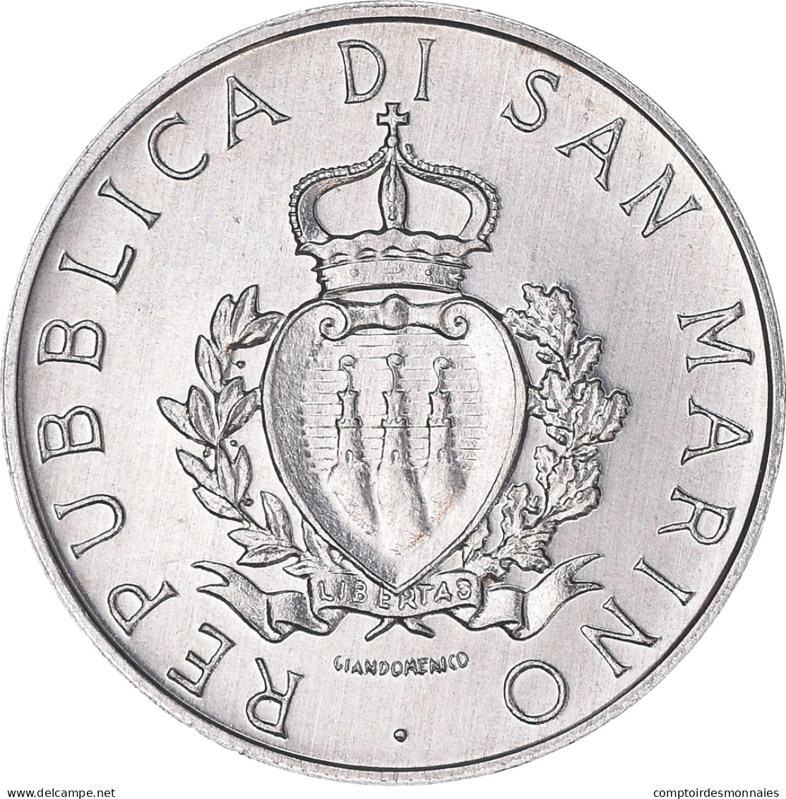 Monnaie, Saint Marin , 5 Lire, 1987, Rome, FDC, Aluminium, KM:203 - San Marino